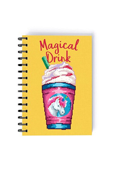 Generic Magical Drink Design Rectangle Spiral A5 Notebook Multicolour