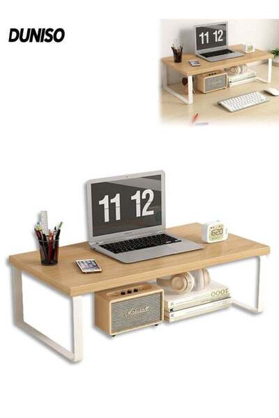 Generic Monitor Stand Riser, 50cm Length Wood and Steel Monitor Stand Riser, ...