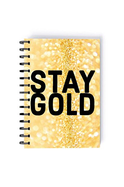 Generic Spiral A5 Notebook Inspirational Quote Motivations Stay Gold Gold Aes...