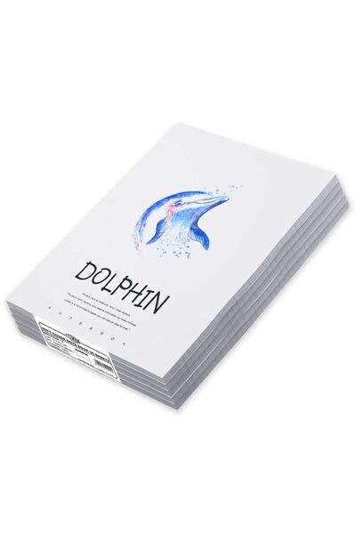 Generic 8 Pieces Soft Cover Notebook 96 Sheets A4 Dolphin Design
