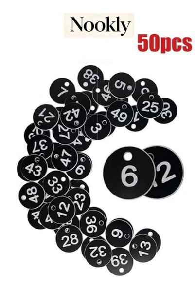 Generic Plastic ID Number Tags, Engraved Key Tags without Key Rings for Locke...