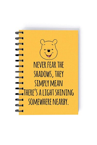 Generic Spiral A5 Notebook Pooh Nap Quote Printed Mousepad Yellow/Red/White A...