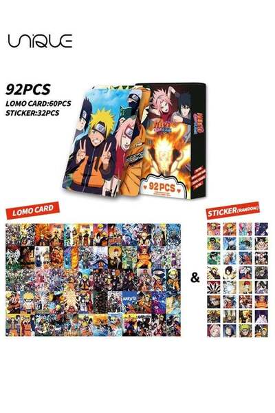 Generic 92 Pieces NARUTO Lomo Card - Laser Card - 60Pieces Double-sided LOMO ...