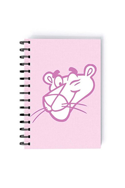 Generic Go Pink Panther Printed Spiral A5 Notebook Pink/Yellow/Blue