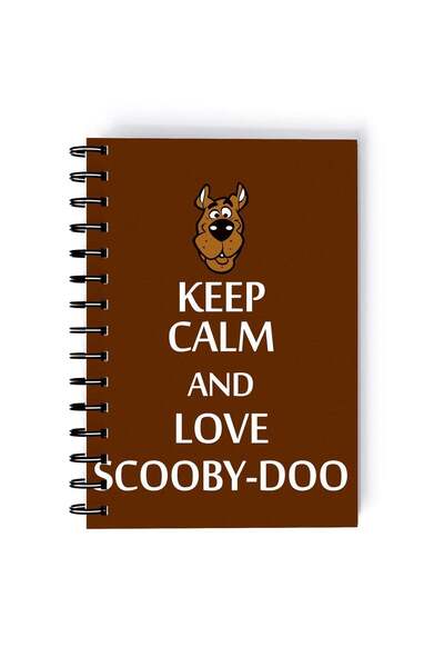Generic Spiral A5 Notebook Scooby Doo Keep Calm and Love Brown Aesthetics