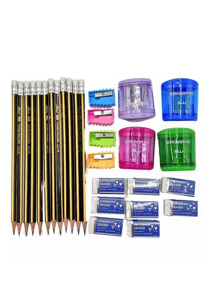 Generic Ma 4 in 1 School Basic Stationery Kit With Box- 28pcs