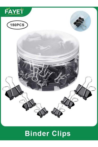 Generic 150 PCS Binder Clips Assorted Sizes (25mm/19mm/15mm), Heavy-Duty Meta...