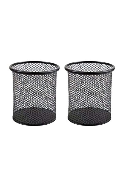 Generic Circular Grid Metal Pen Holder for Student Office Desktops,2 pcs