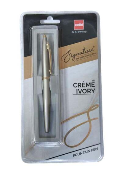 Generic Cello Signature Crème Ivory Fountain Pen | Blue Ink | 1 Fountain Pen ...