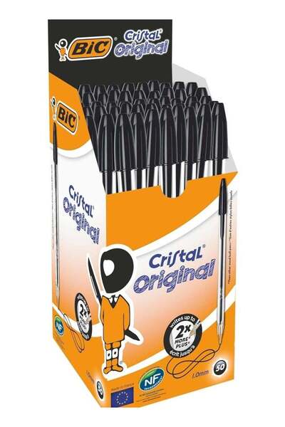 Generic BIC Cristal Original Ball Point Pen, until 2km of writing - Pack of 5...
