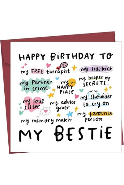 Generic Funny Best Friend Birthday Card, Friendship Card For Men Women, Cute ...