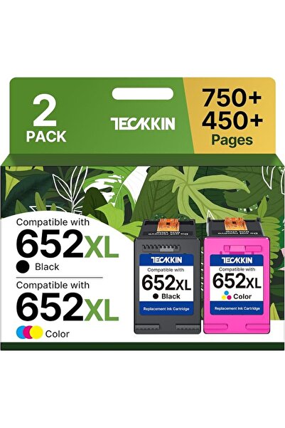 TECKKIN خرطوشة حبر 652XL 652 عالية الإنتاجية بديلة لخرطوشة حبر HP 652 لطابعات...