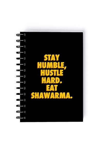 Generic Spiral A5 Notebook Sarcastic and Funny Eat Shawarma Stay Humble Black...