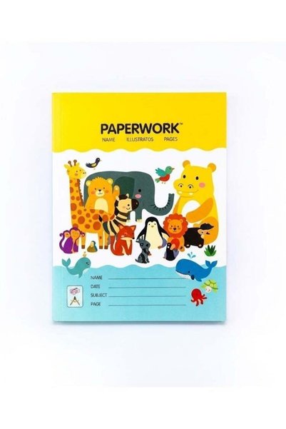 Generic ABC Animals Layflat Notebook Medium 8.75x6.75 Inch 4 Line 160 Pages f...