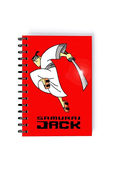 Generic Samurai Jack Logo Printed Spiral A5 Notebook Black/Red/White