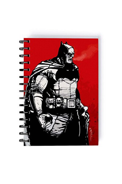 Generic Spiral A5 Notebook Batman Dark Knight Retro Comic Red Aesthetic