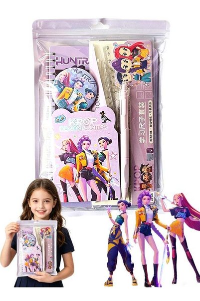 Generic KPOP Demon Hunter Girl Group Stationery Set, Includes Notebook, Geome...