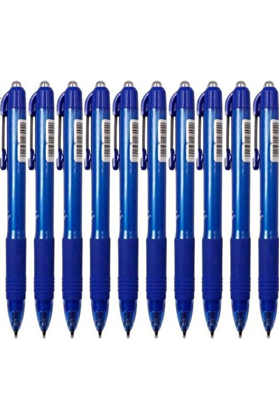 Generic Zebra Z-Grip Retractable Ballpoint Pen 0.5Mm Blue Ink, Pack Of 10