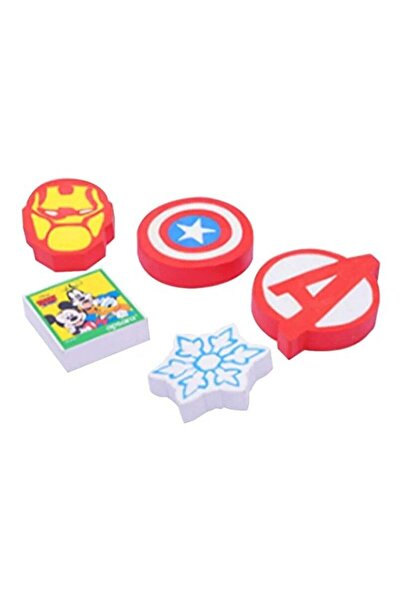 Generic Apsara Disney & Marvel Series Eraser Pack of 5 (Multicolour)