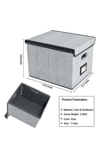 Generic Collapsible Storage Organizer Box - Linen Office Document File Organi...