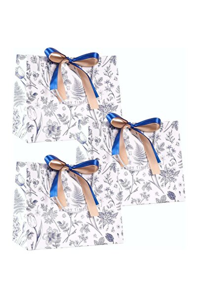 Generic Gift Bags with Handles, 10-Piece Colorful Flower Pattern Gift Bags, P...