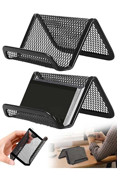 Generic 2 PCS Black Business Card Holder Desk, Wire Mesh Business Card Holder...