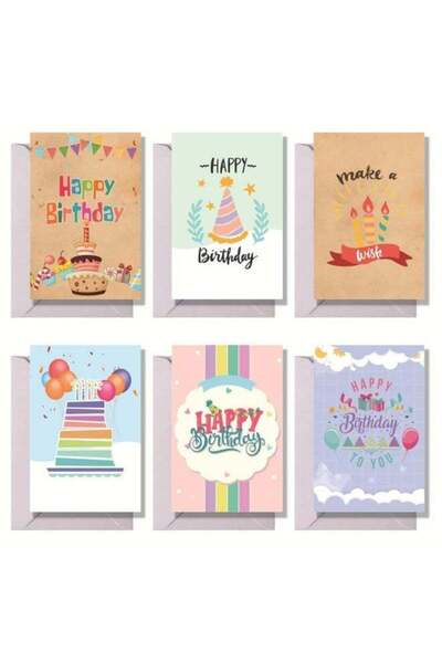 Generic 6-Pack Blank Greeting Cards Set - 250gsm Premium White Cardstock with...