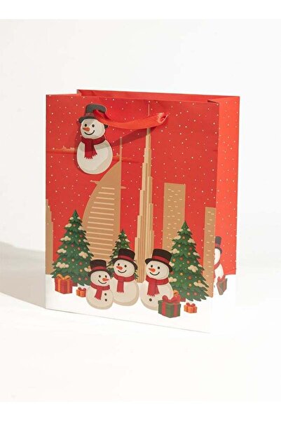 Generic Ho Ho Ho, UAE Theme, Christmas Gift Bag, Red, Large