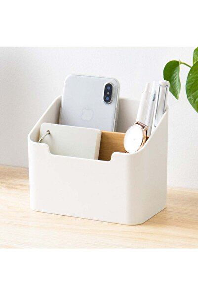 Generic Remote Control Holder Box, 15 x 9.5 x 12 cm Desktop Organizer with 2 ...