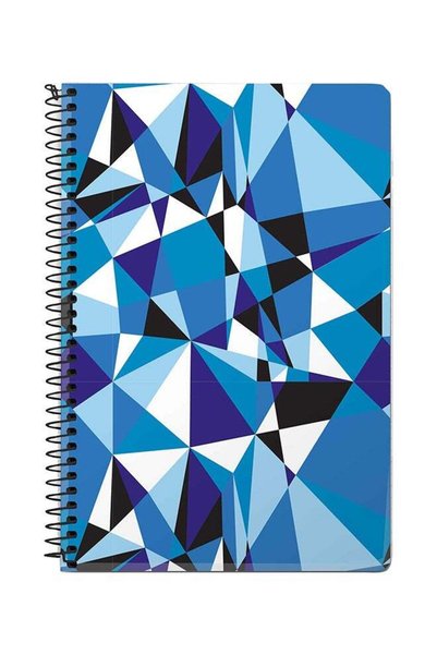 Generic Crystal Prism A5 Spiral Notebook Blue/Black/White