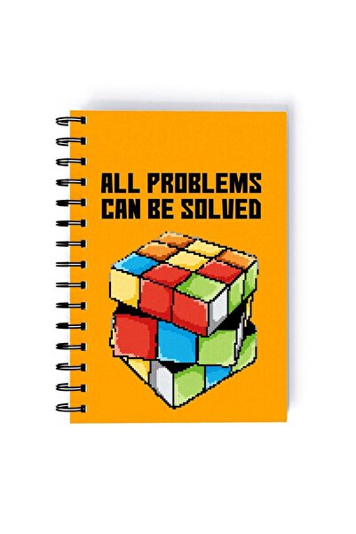 Generic Problem Solved Rectangle Spiral A5 Notebook Multicolour