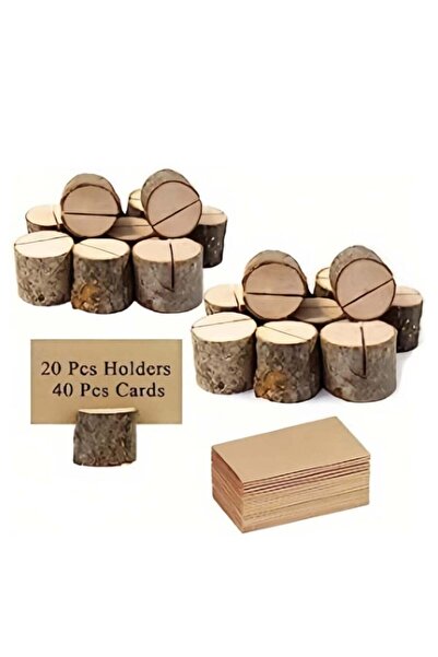 Generic Place Card Holders , 20 Pcs Place Rustic Wooden Card Holders with 40 ...
