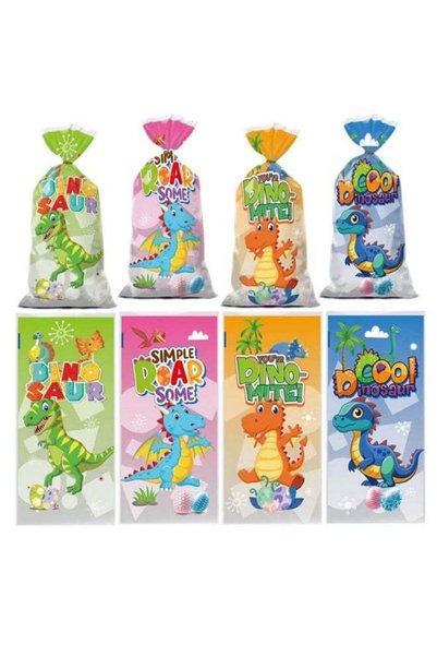 Generic 50pcs Dinosaur Cellophane Cartoon Gift Candy Bags – 4 Assorted Design...