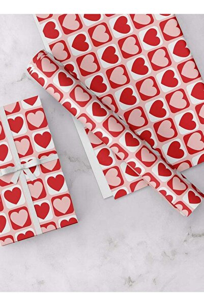Generic Heart Block Love-Themed Wrapping Paper, 6 sheets