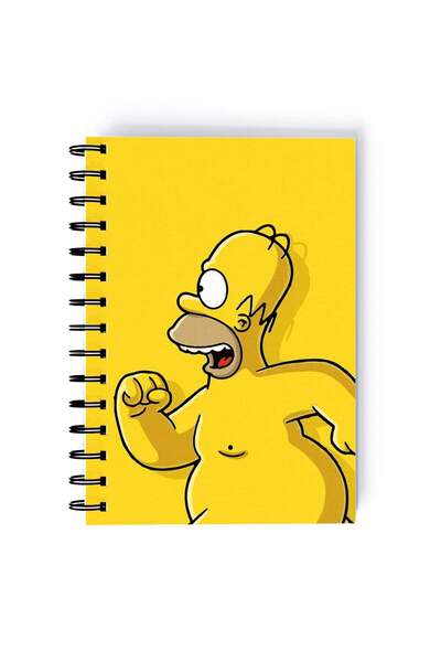 Generic The Simpsons Run Printed Spiral A5 Notebook Yellow/White/Beige