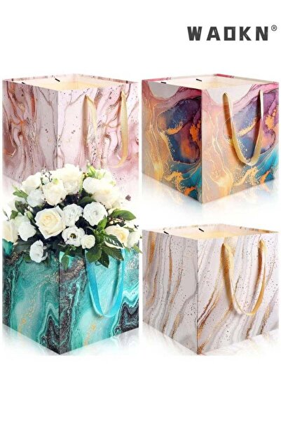 Generic 4 Pcs Extra Large Square Gift Bags,Kraft Paper Bags with Handles, Mar...