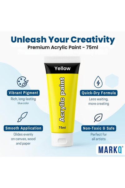 Generic Acrylic Paint 75 ml Tube – Rich, Highly Pigmented Non-Toxic Artist Co...