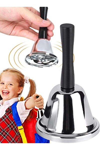 Generic Silver Steel Hand Bell, Multi-purpose Ring Bell for Classroom Dinner ...