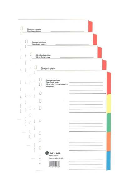 Generic 5-Pack 5 Tab Paper Divider Multicolour