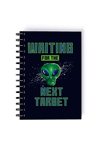 Generic Alien Target Design Rectangle Spiral A5 Notebook Multicolour