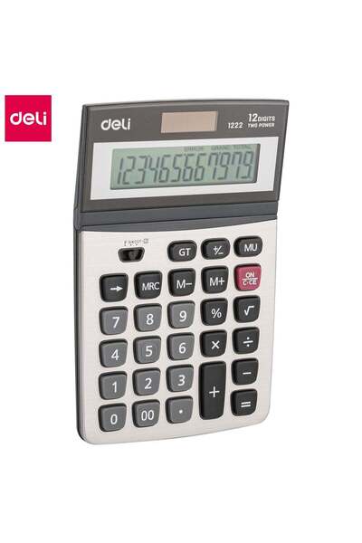 Generic Deli E1222 Metal Calculator - 12 Digits - Silver