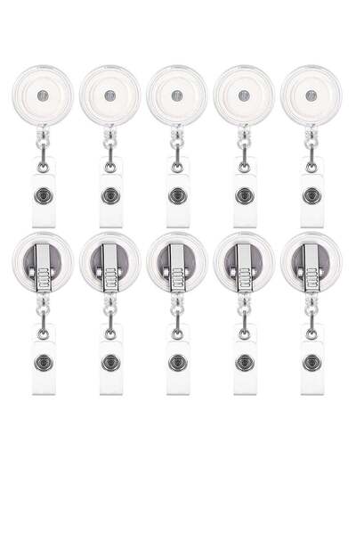 Generic 10 Pieces Retractable Badge Holder Reels with Swivel Alligator Clip, ...