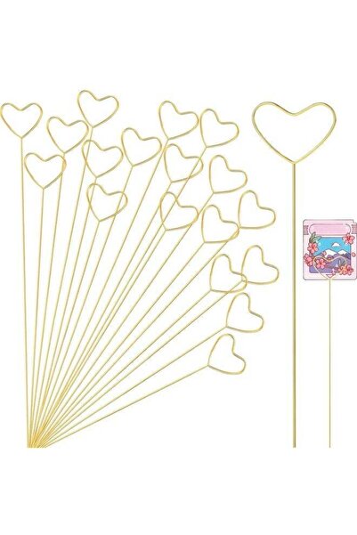 Generic 20Pcs Metal Floral Place Card Holder,Gold Metal Card Picture Pick, Fl...
