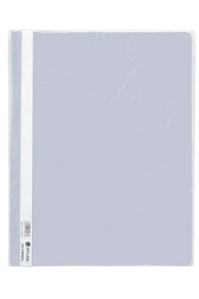 Generic 12-Piece Flat Clear View Folder File Light Grey