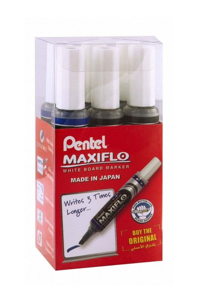 Generic 6-Piece Maxiflo White Board Marker Chisel Tip Blue And Black Ink