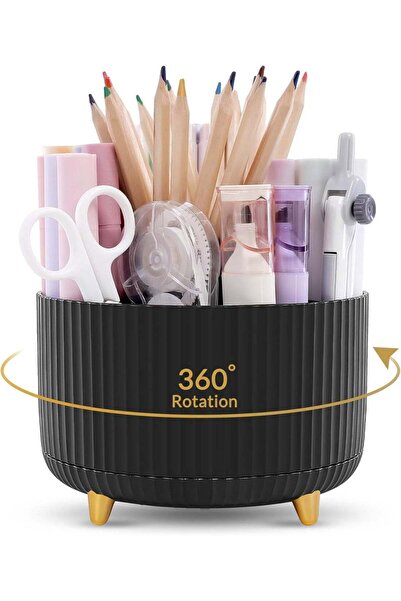 Generic 360 degree rotating desk organizer, desktop dual-use pen holder, rota...