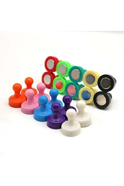 Generic Multicolor Magnetic Push Pins 19x25mm, Pack of 10 – Medium Strong Neo...