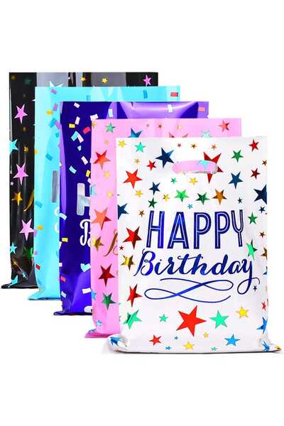 Generic Party Favor Bags, 50pcs Assorted Color Goodie Gift Bags for Kids Birt...