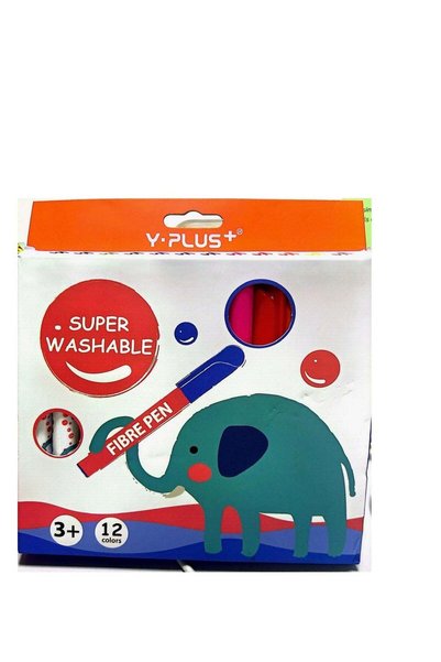 Generic 12-Pieces Washable Jumbo Fibre Pen Multicolor