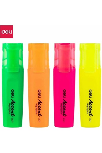 Generic 4-Piece Accent Highlighter Set Orange/Pink/Green
